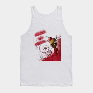 African American Girl with a Cherry Cake Hat Tank Top